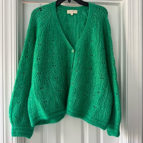 Green Women's Cardigan Sweater - Picture 5 of 6